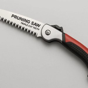 15 Folding Hand Pruning Saw with Triple Cut Teeth and Ergonomic Handle for Quick Cutting of Medium Garden Tree Branches and Limbs