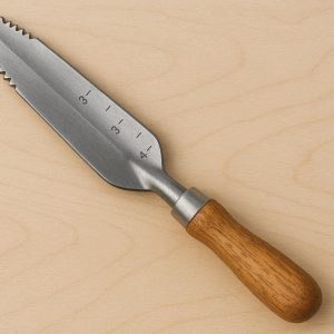 19 Narrow Transplanter Trowel with Serrated Edge and Measurement Scale for Precise Deep Root Weeding and Small Space Container Gardening